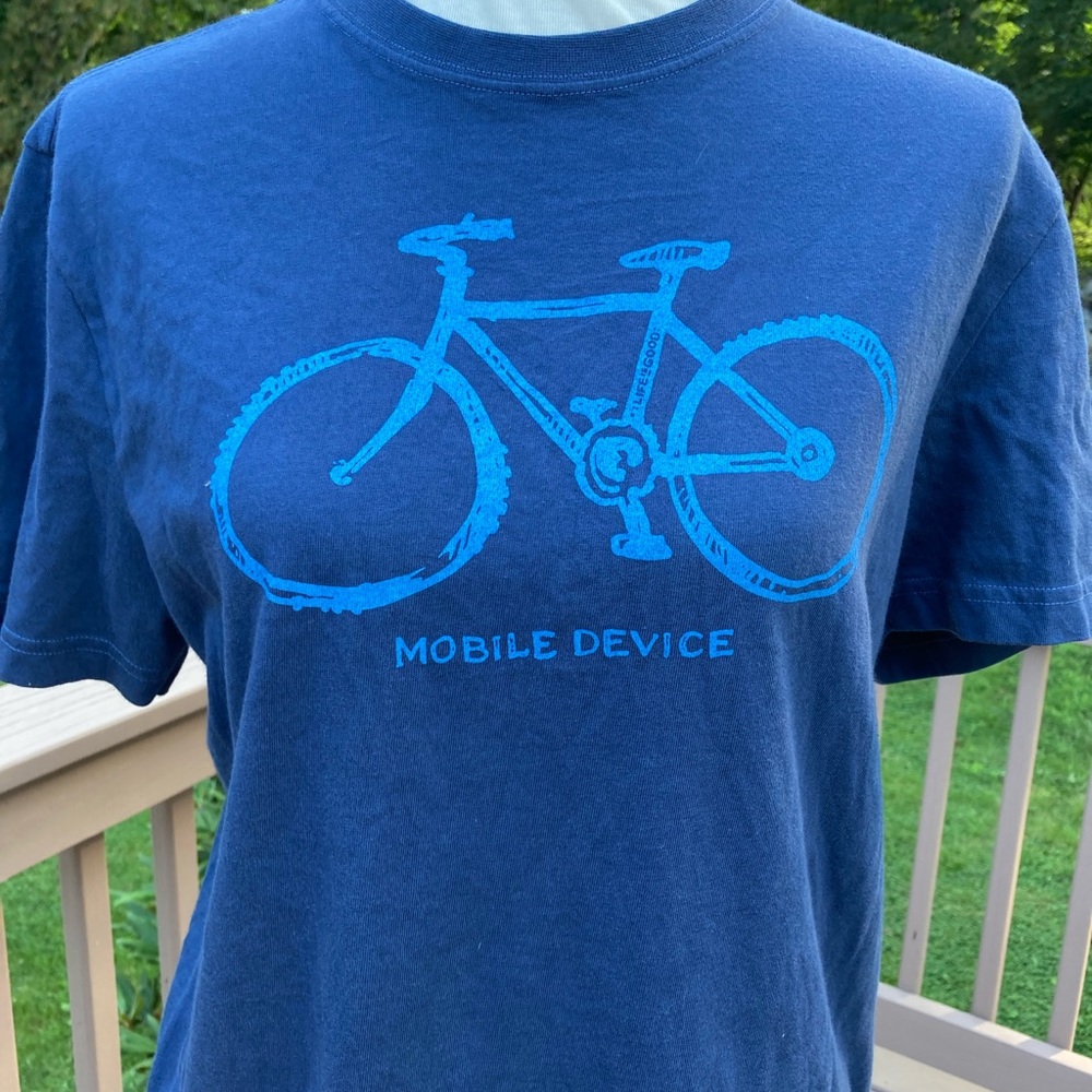 Life is good t-shirt mobile device bike